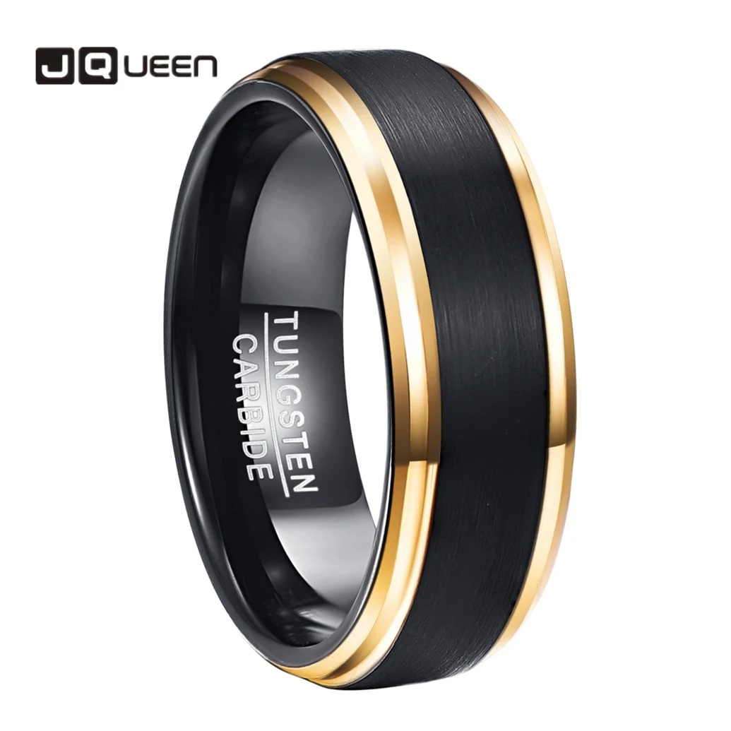 8mm 100% Pure Tungsten Carbide Men Ring Men's Wedding Band Ring Bridal Jewelry