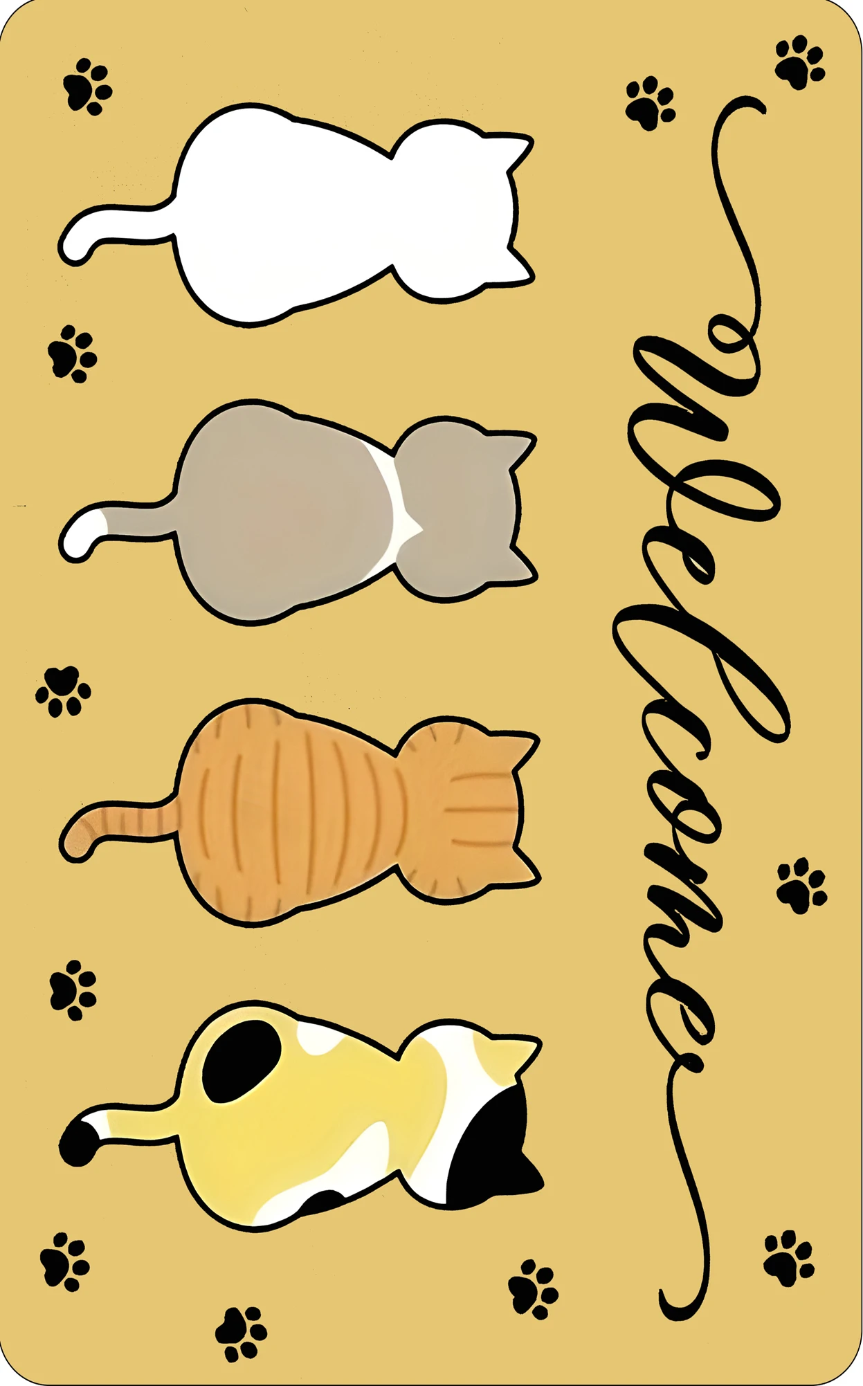 Entrance Doormat Puppy Cat Pet Patterned Mat Rectangle Welcome Carpet Non Slip Front Door Floor Rug Home Decor