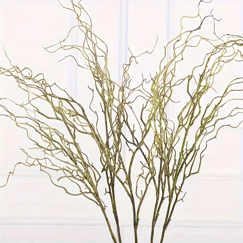 Künstlicher getrockneter Zweig, Rattan-Blumendekoration, 4 Gabeln, künstliche Blumenstiele, künstliche Blumen aus Kunststoff für DIY, Hochzeit, Zuhause, Zimmer, Tisch – Detail 5
