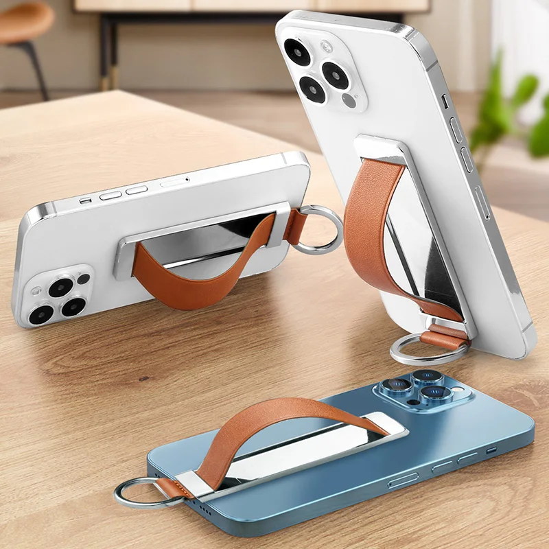 

Metal Wristband Finger Ring Invisible Buckle Push-pull Retractable Candy Color Mobile Phone Wrist Strap Universal Holder Bracket