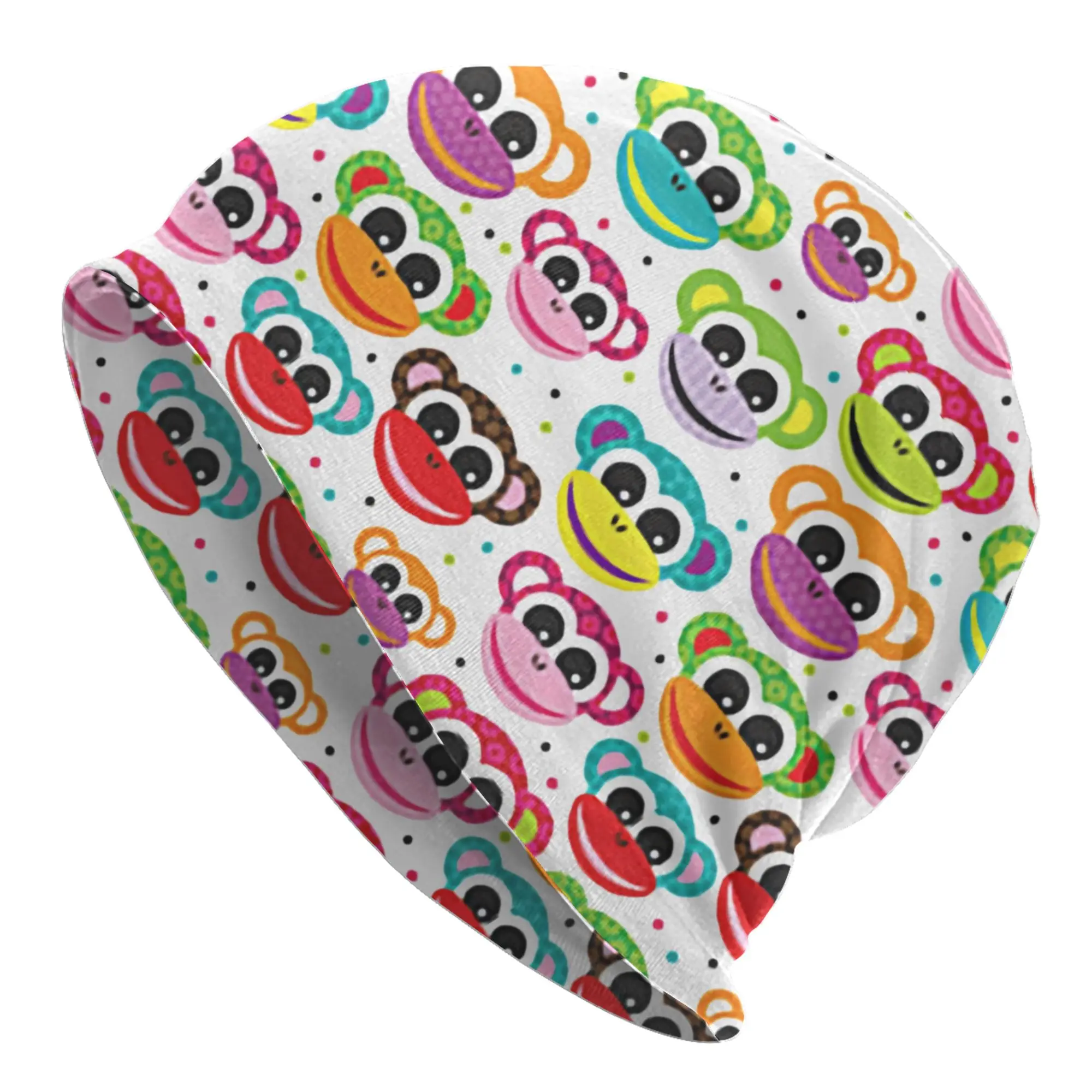 Funny  Colourful Monkey Printed Skullies Beanies Caps For Men Women Unisex Hip Hop Winter Warm Knit Hat Adult Lovely Bonnet Hats