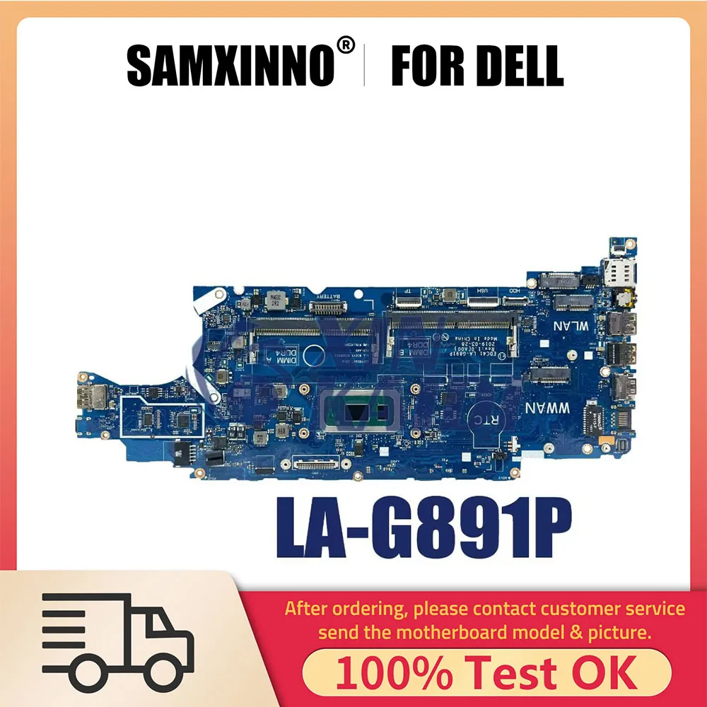 Notebook Mainboard For DELL Latitude 5400 052T0R 03WM4C 01D4XP LA-G891P Laptop Motherboard with CPU i5 i7 8th Gen Systemboard