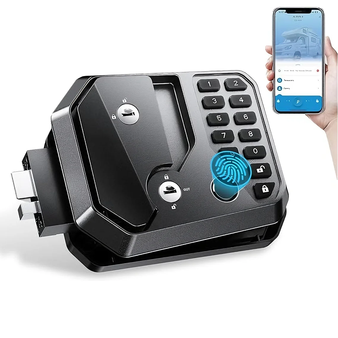 Electronic Intelligent RV Push Lock Cylinders Remote Control With Aluminum Alloy Key For Motorhome