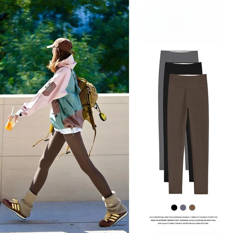 

Ce Brown ark Брюки женские осенне-зимние Thiened Теплые узкие брюки базового слоя Брюки для йоги с высокой талией Fce Lined Cres...