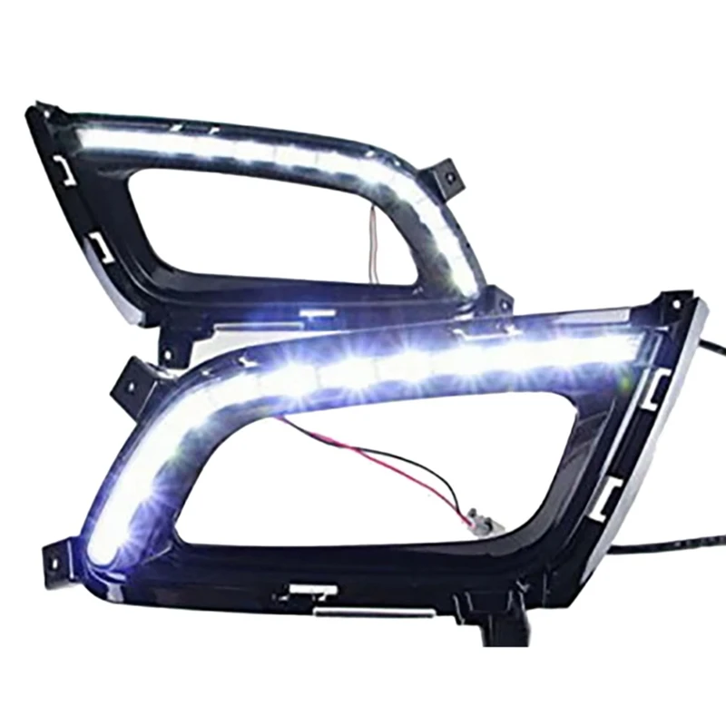 Car LED DRL Daytime Running Light Fog Lamp Frame W/ Light For KIA Optima K5 2014 2015