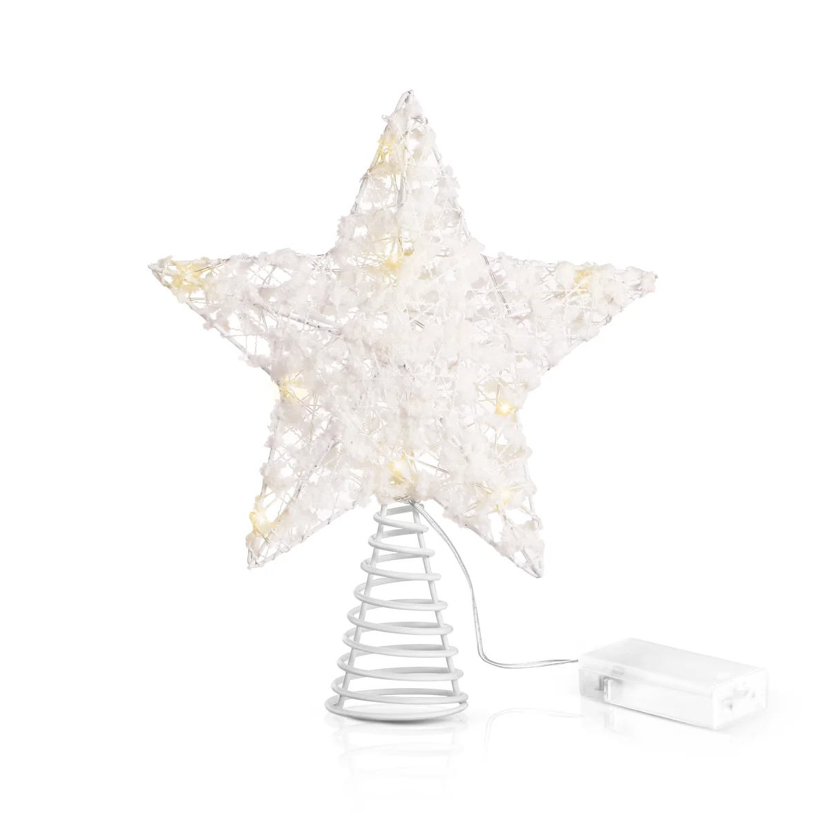 

Unomor Cotton Thread Tree Christmas Treetop Light Topper Star Shaped Lamp Lights