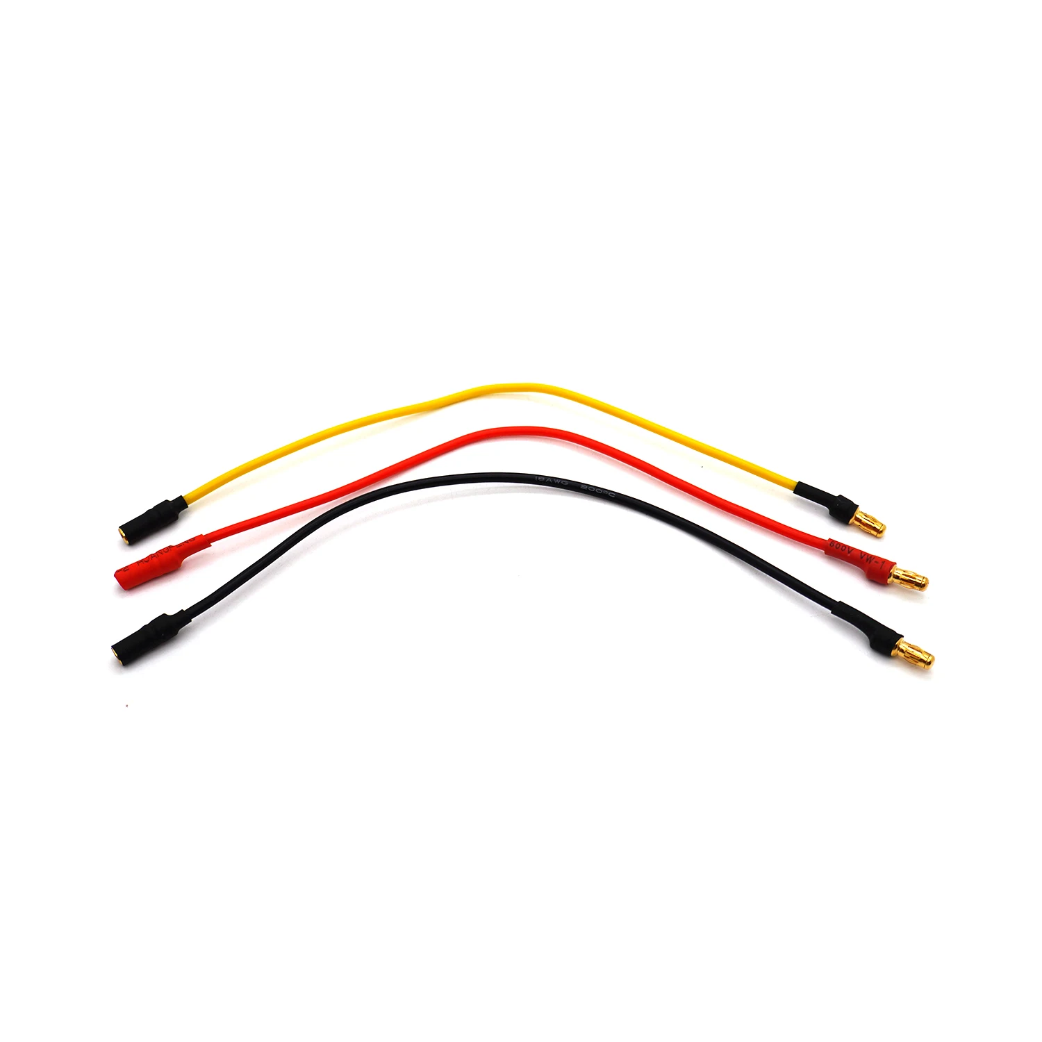 3pcs/lot 200mm 20cm 3.5mm Gold Bullet Banana Connectors Extension Cable Wire 18awg Silicone for RC Model Brushless Motor ESC
