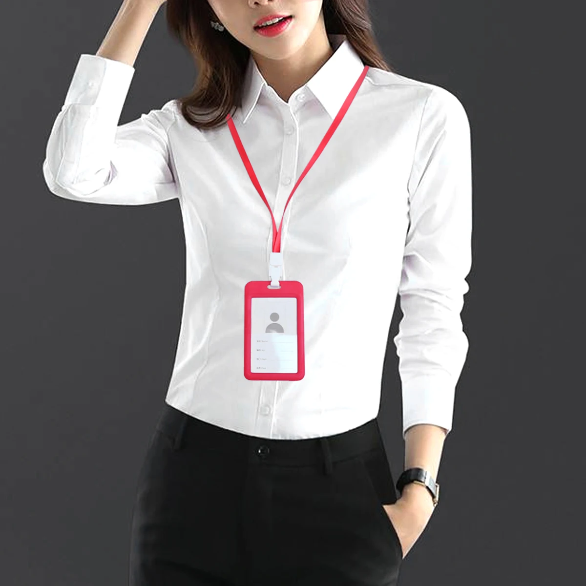 

9Pcs Work Badge Holder Transparent Id Case Set PP Plastic Front Clear Window for Access Business Office