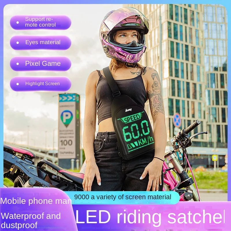 LED Chest pouch motorfietsen Aanpasbare slimme tas LED-scherm schoudertas met programmeerbaar scherm Chest pouch Chest bag