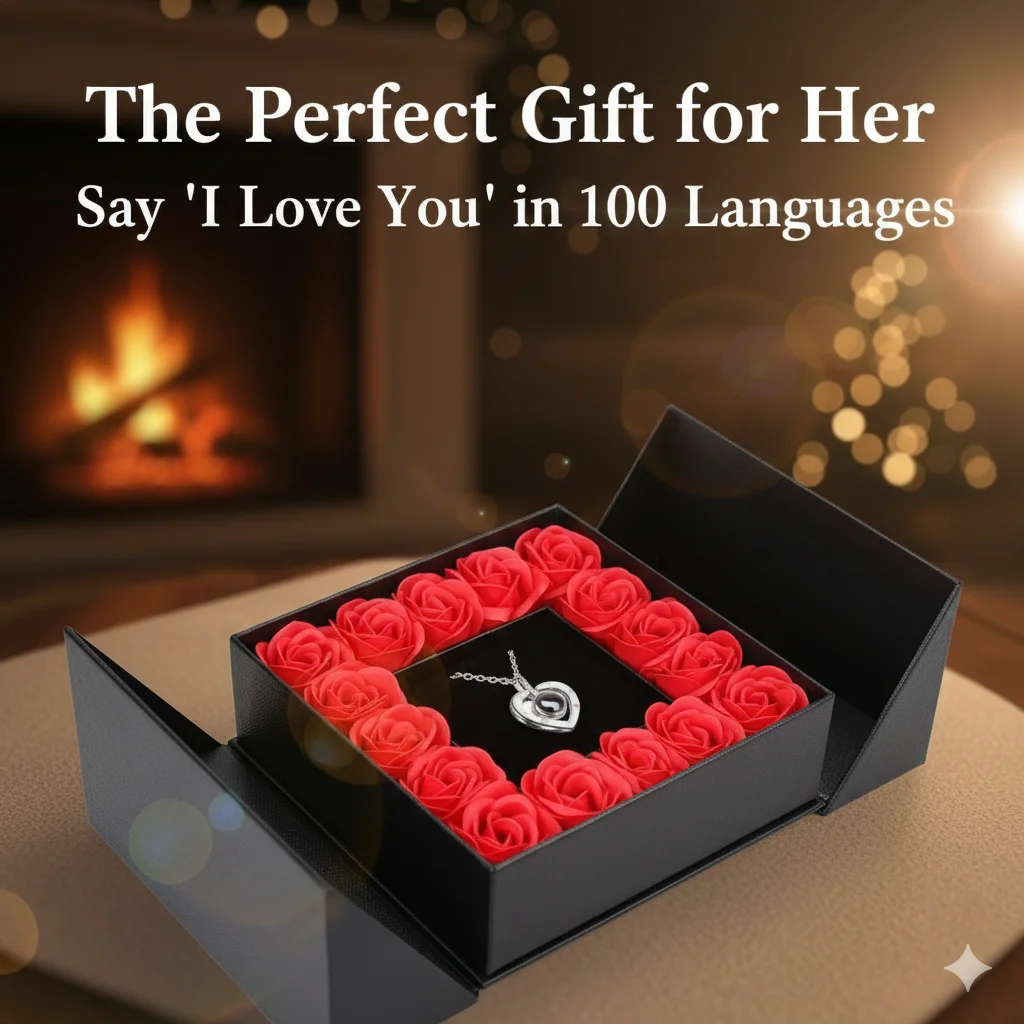 

Подарочная коробка для ожерелья на День святого Валентина с подвеской в форме сердца, высококачественные ювелирные изделия с красной розой, подарочная коробка для влюбленных, ожерелье, кольцо