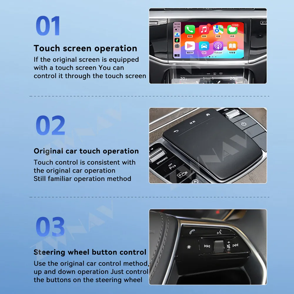 Carplay USB Stereo Radio Modification Car Accessories Wireless Plug & Play Compatible with Most Cars