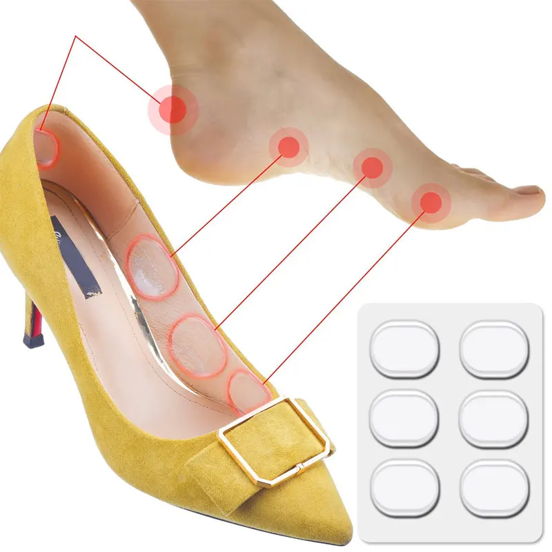 1Set High Heel or Shoe Gel Cushion Inserts Insole Pads Heel Liners, Anti Slip Forefoot Pads Back of Heel Cushion Gels Heel Grips