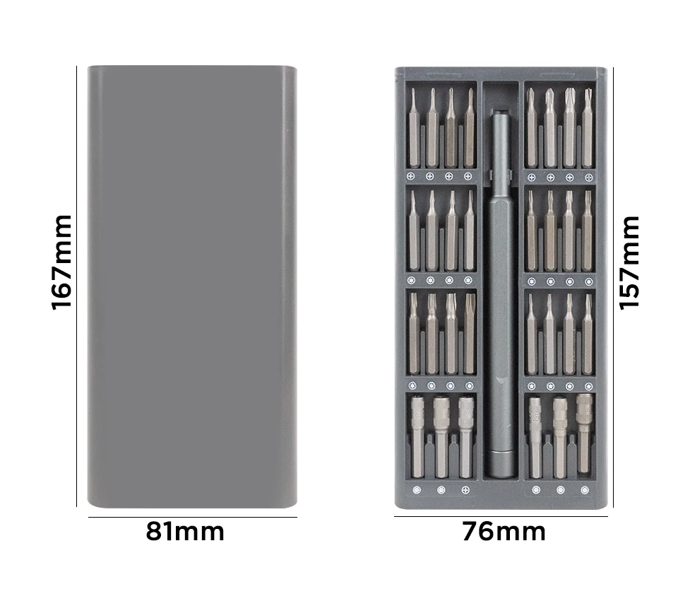 25/63 in 1 Multi-Bit-Präzisionsschraubendreher-Set, magnetische Phillips-, Torx-, Hex- und Flachkopf-Schraubendreher, für die Reparatur von Telefonen, Laptops, Uhren und Kameras – Detail 7