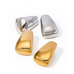Jewelryposter Minimalist Glossy Smooth Stainless Steel Unusual Earrings for Women Tarnish Resistant Charm Jewelry