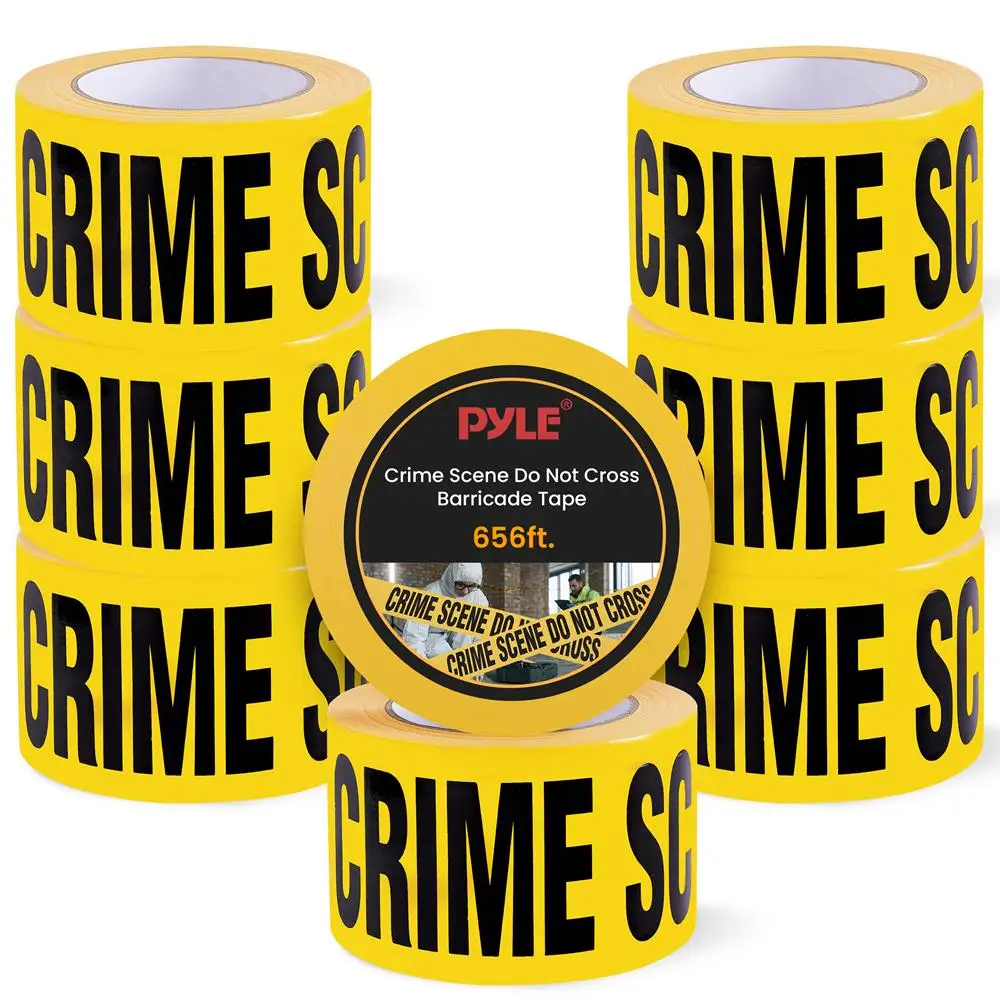 

Pyle 8 Pieces Yellow Crime Scene Do Not Cross Tape Set - 200 Meters Long Tape Roll Suitable for a Wide Range of Applications