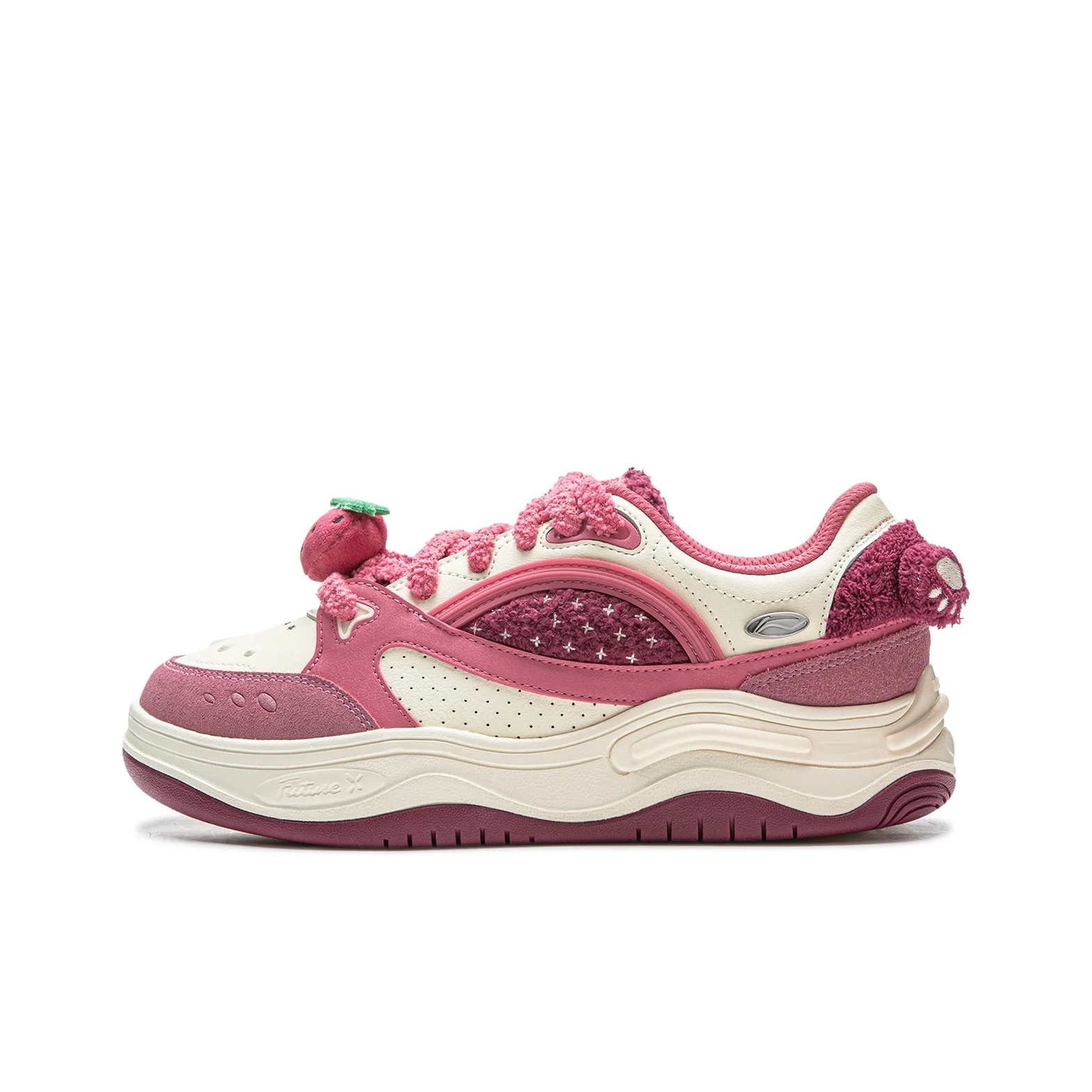 Disney X Li Ning Planet Casual Shoes Women's Low Top Light Ancient Yellow/Floral Pink/Black Chestnut AGCV260-3