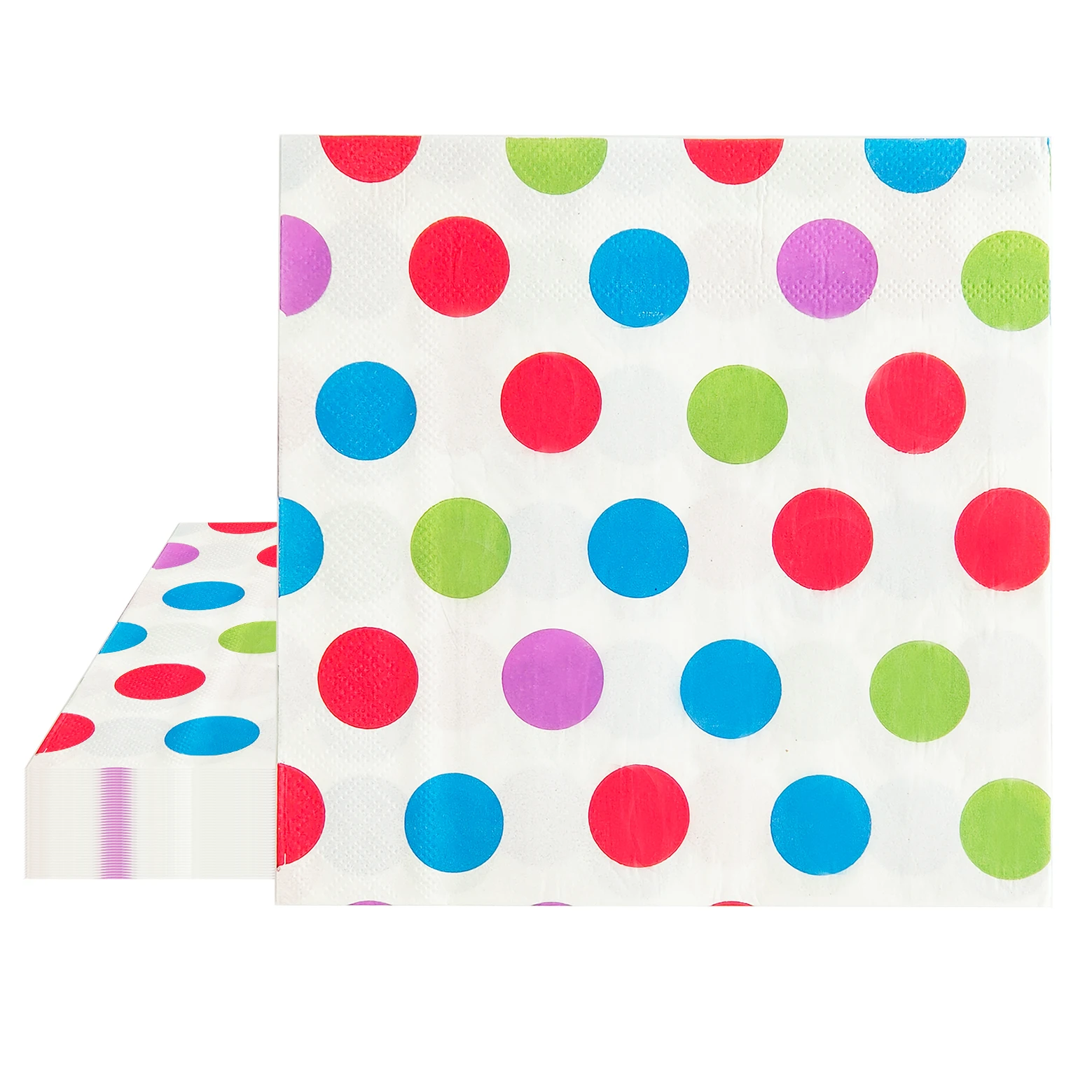Servilletas de papel desechables para fiesta, 60 hojas, 2 capas, estampado de lunares, servilletas de papel para cena y almuerzo para invitados, 6,5x6,5 pulgadas dobladas
