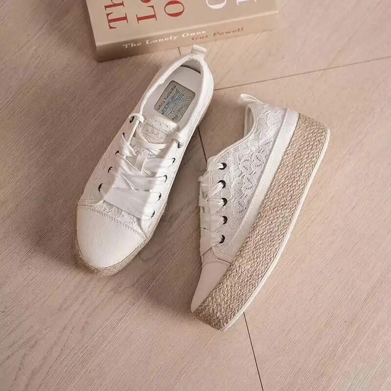 

ALL SEASONS Skechers Women's Sports Bobs Sesame Breathable Lace Canvas Thick-Soled Casual Shoes 114008-Ofwt