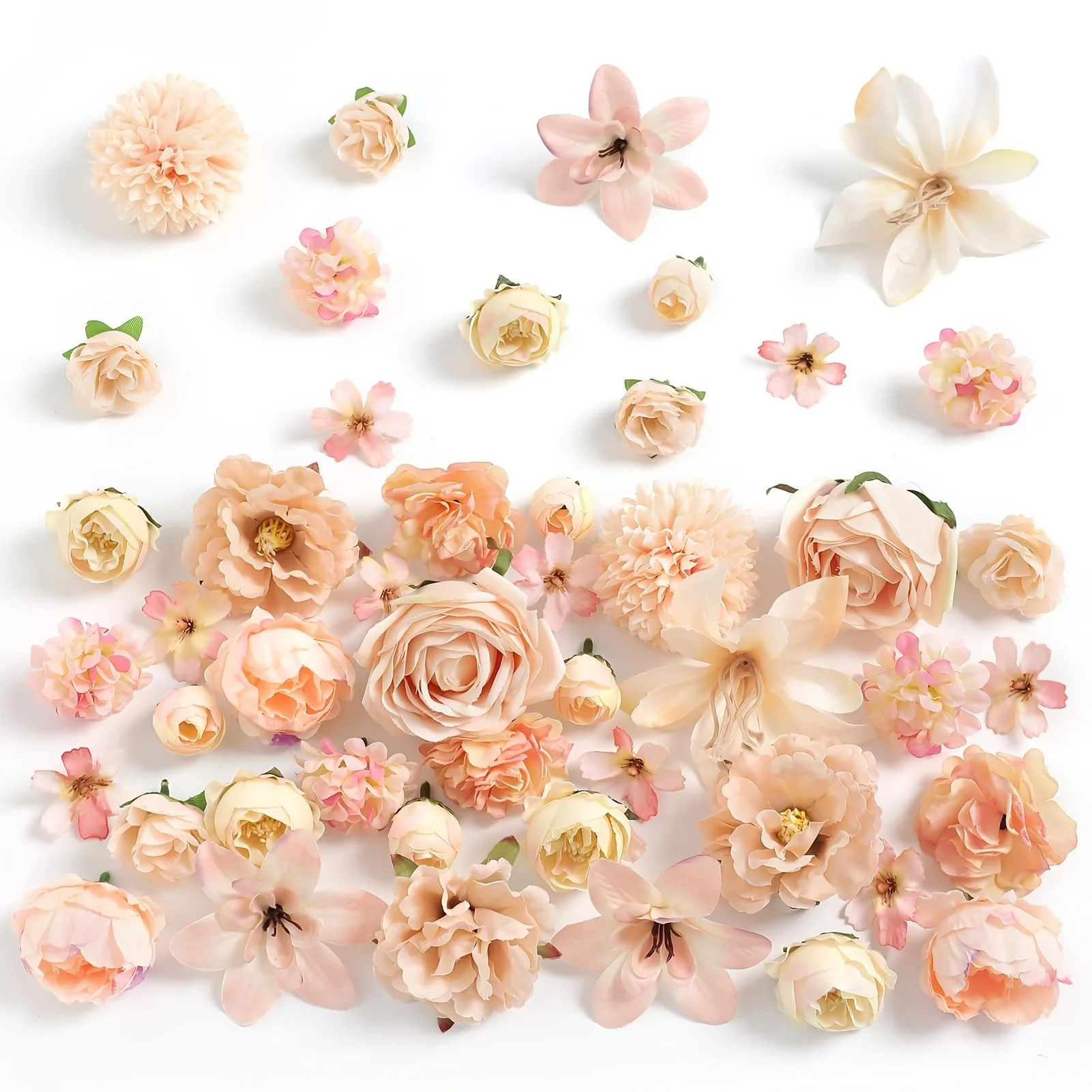 47 Stück gemischte künstliche Blumen aus Seide, künstliche Blumen für Heimdekoration, Hochzeitsdekorationen, Ornamente, DIY-Bastelgeschenke, Girlanden-Zubehör – Detail 10