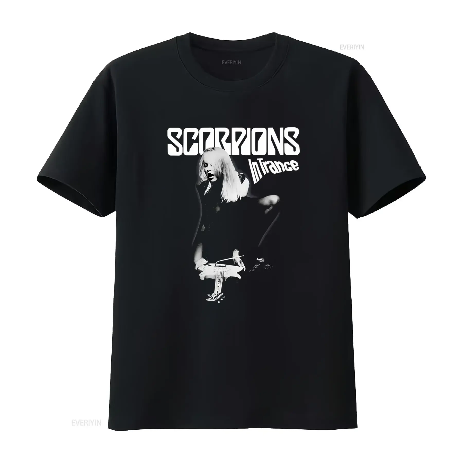 Scorpions In Trance Rock Band T Shirt Black All Sizes Great  vintage Washed designer clothes Stylish Top For Everyday Wear Soft