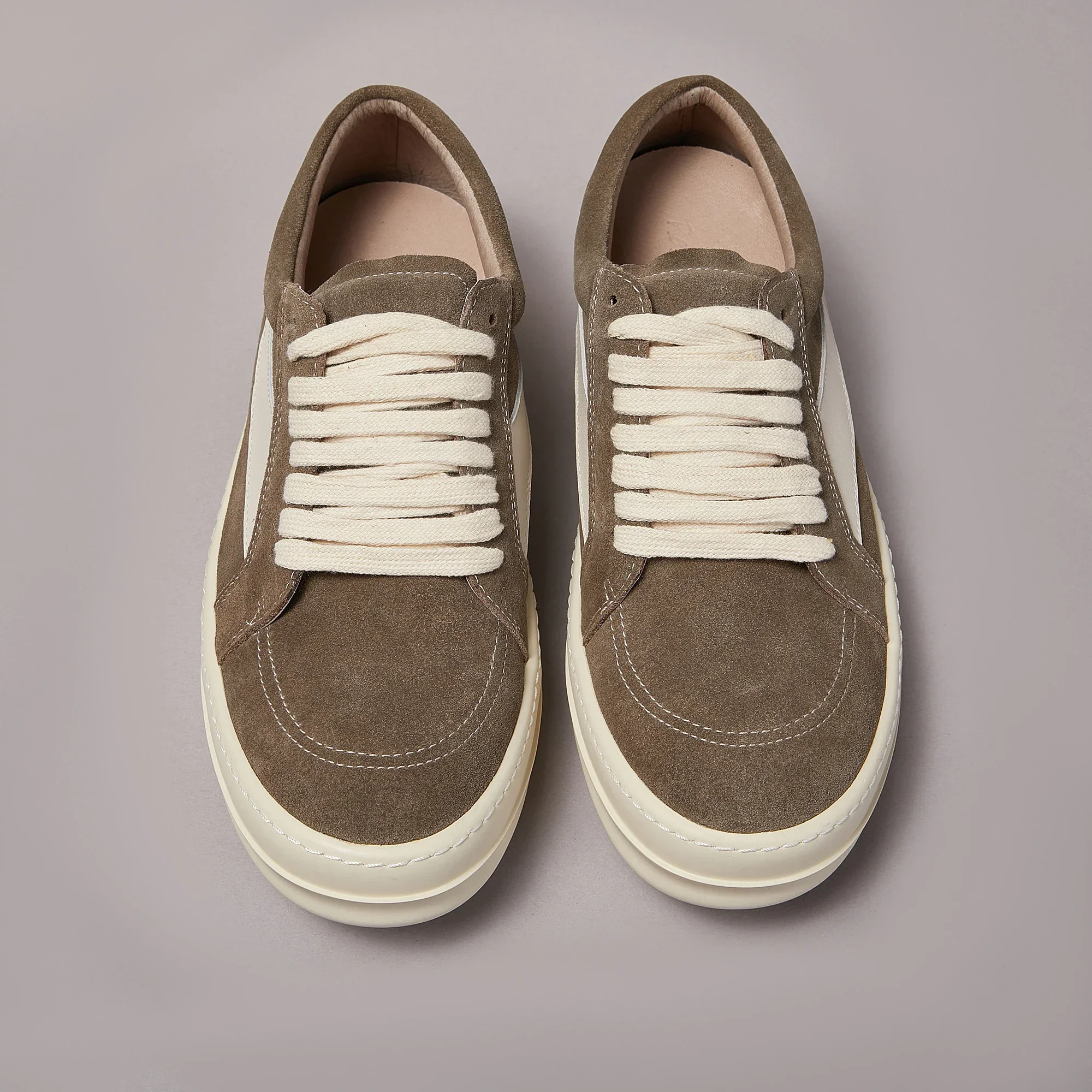 Brand Casual Low Top Brown Suede Men Shoe Designer Quality owen Fashion Summer-Winter Platform Flat Women Sneaker 48