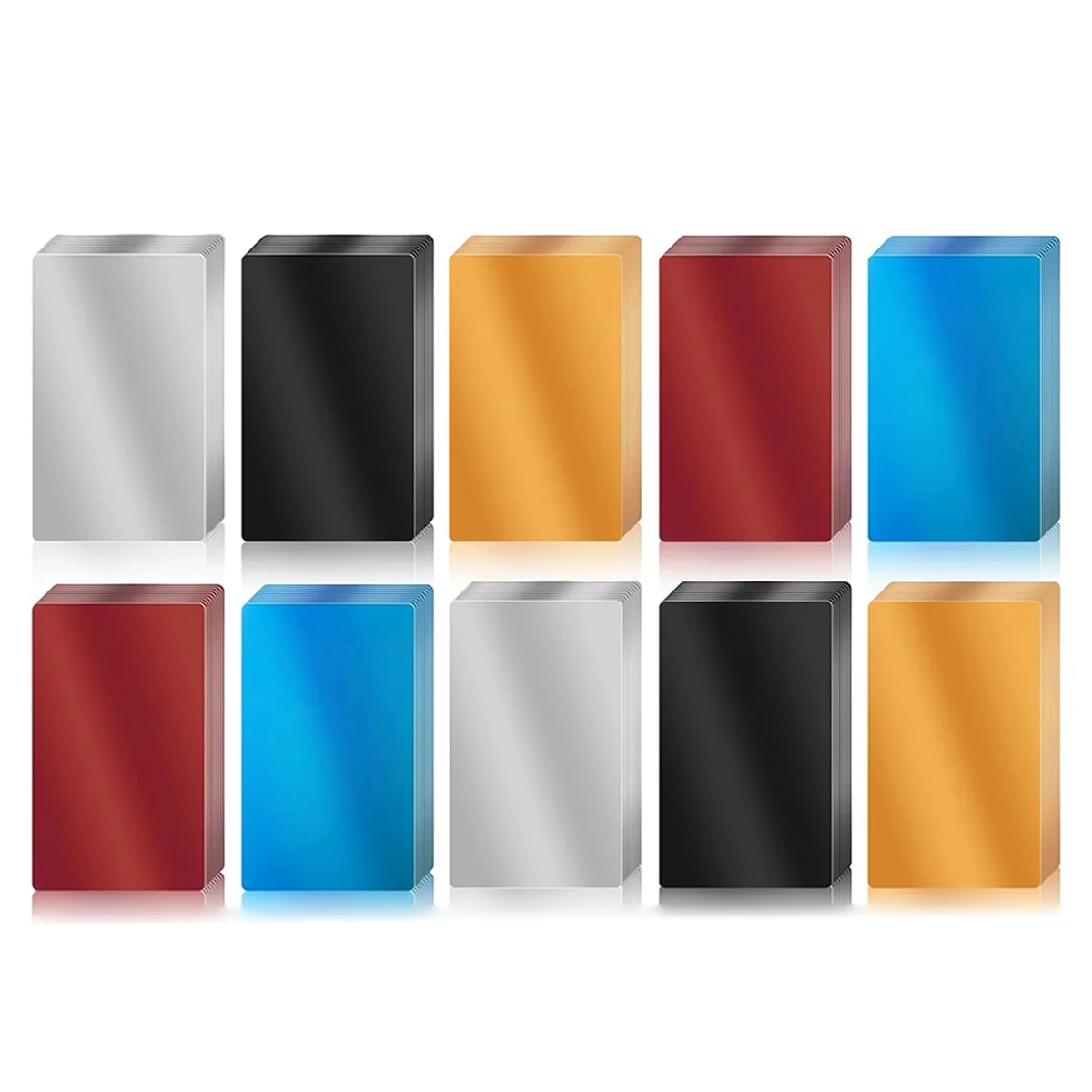 

A76I 100 Pcs Metal Engraving Blanks Colorful Aluminum Sheet Laser Engraving Business Card DIY Gift Cards 86x54x0.2mm (5Color)