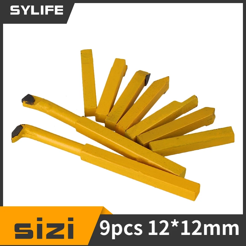 9 Pieces  12x12mm Yellow Iron YT15 Alloy Square Shank Lathe Turnning Tool