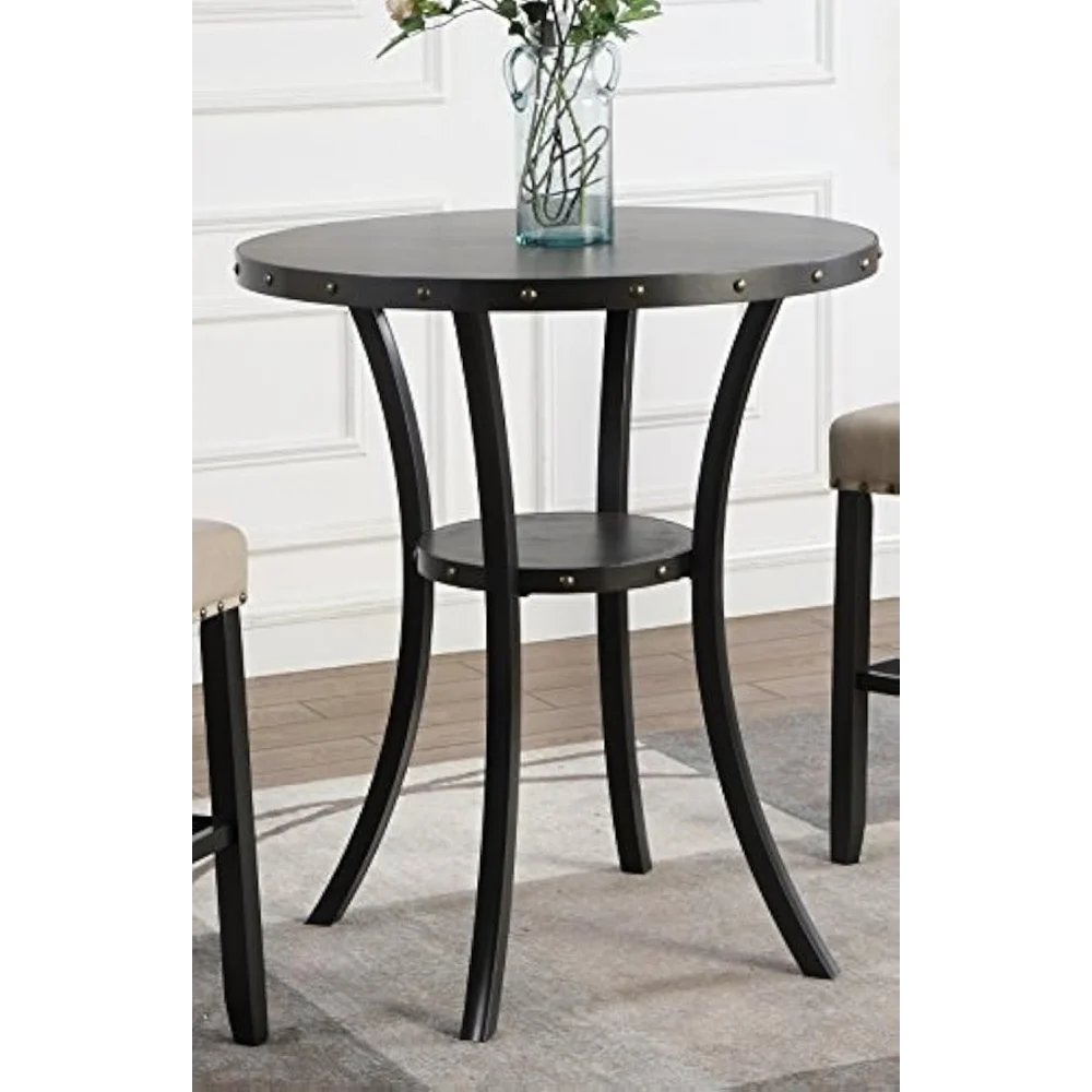 

Biony 36" Round Bar Table Nail Head Trim