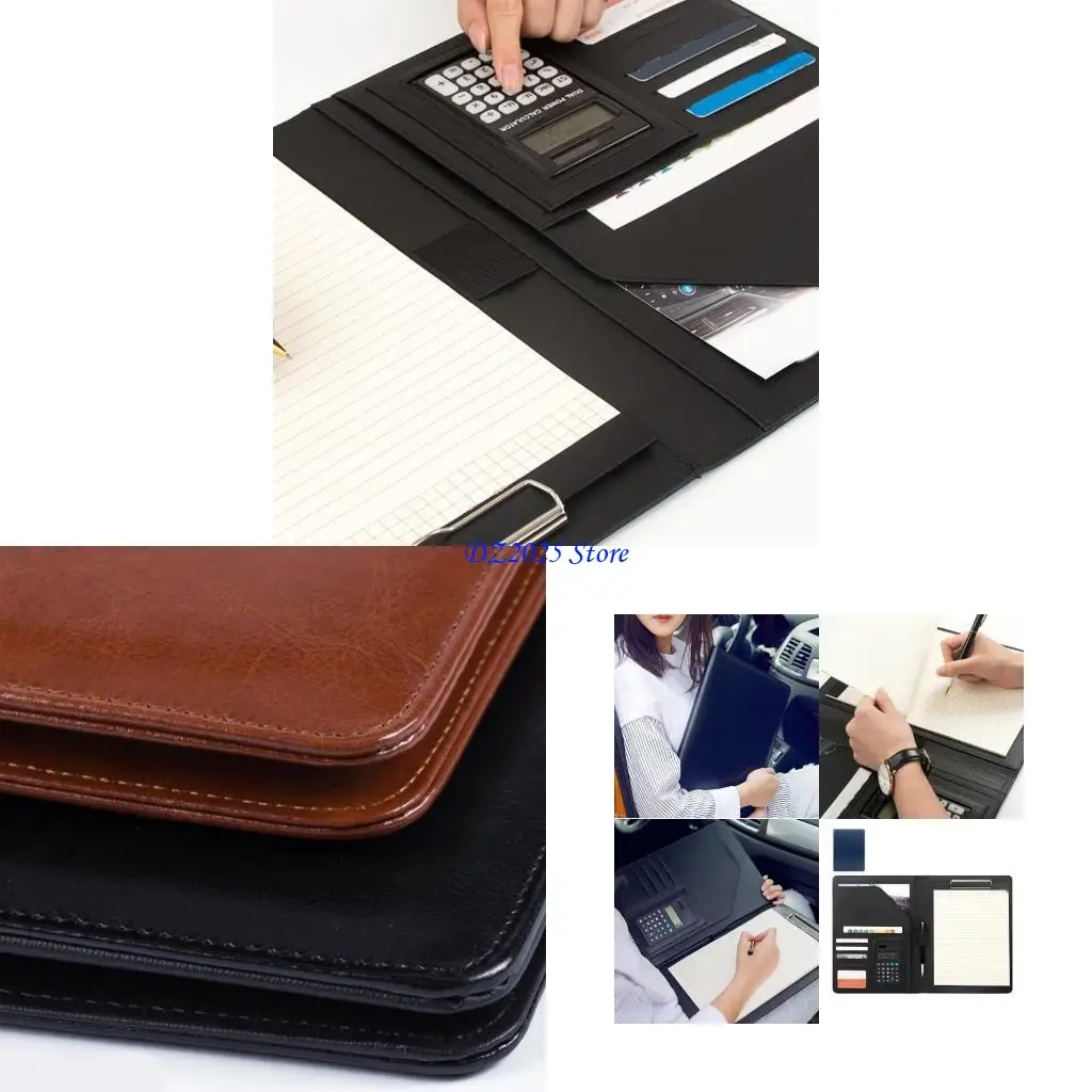 

Q6RC Business Document Case Cemine Conference Polder с буфером с буфером многократного слота для кармана для встречи с интервью