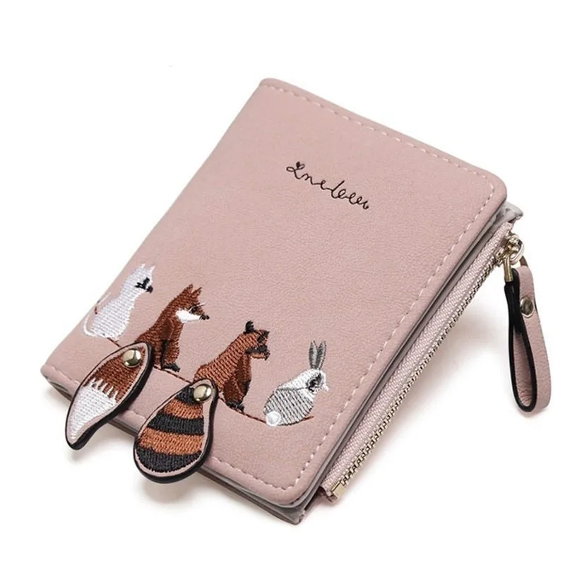Women's Wallet Zipper Coin Purse Money Clip Clutch Bag Card Holder Cartoon Printed Women's Wallet Girl Pocket Animal image 2