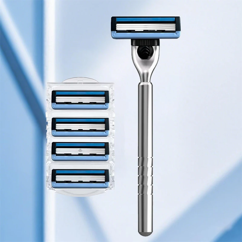 

Manual Razor Classic Three-Layer Bending Sharp Blade Safety Razor for Mens Shaving Womens Hair Removal Manual Shaver