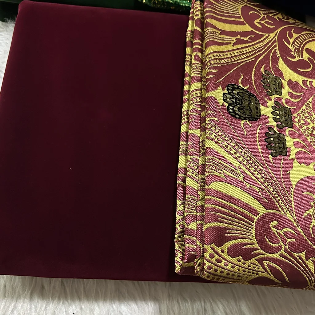 Luxury African 3D Damask Headtie 2.5Yards Match 5Yards Soft Elegantly Velvet Perfect for Creating Timeless Pieces Effortless