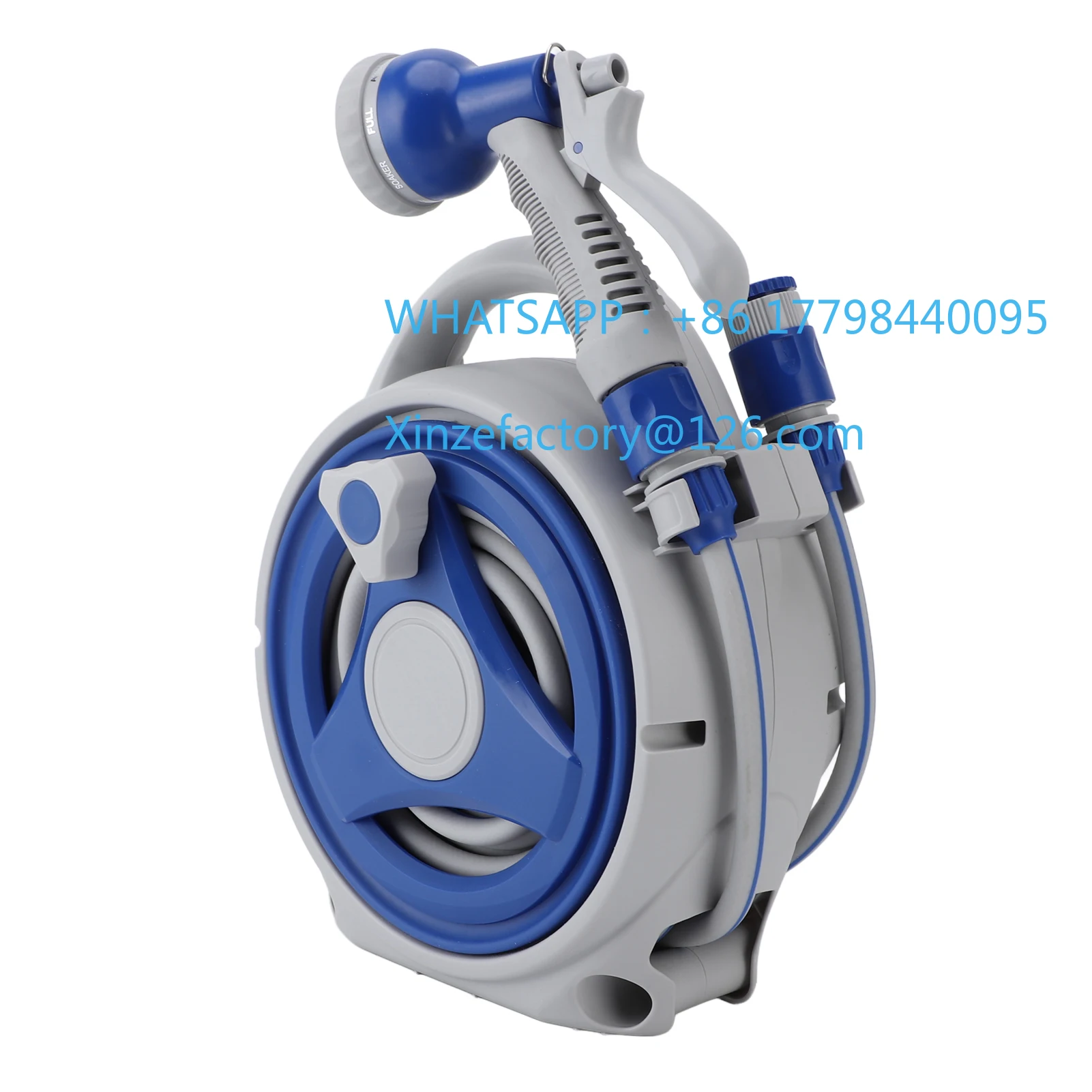 

Катушка для садового шланга Ручная солнцезащитная катушка для шланга с насадкой для водопроводных труб длиной 15 м для полива домашнего двора Портативная катушка для шланга