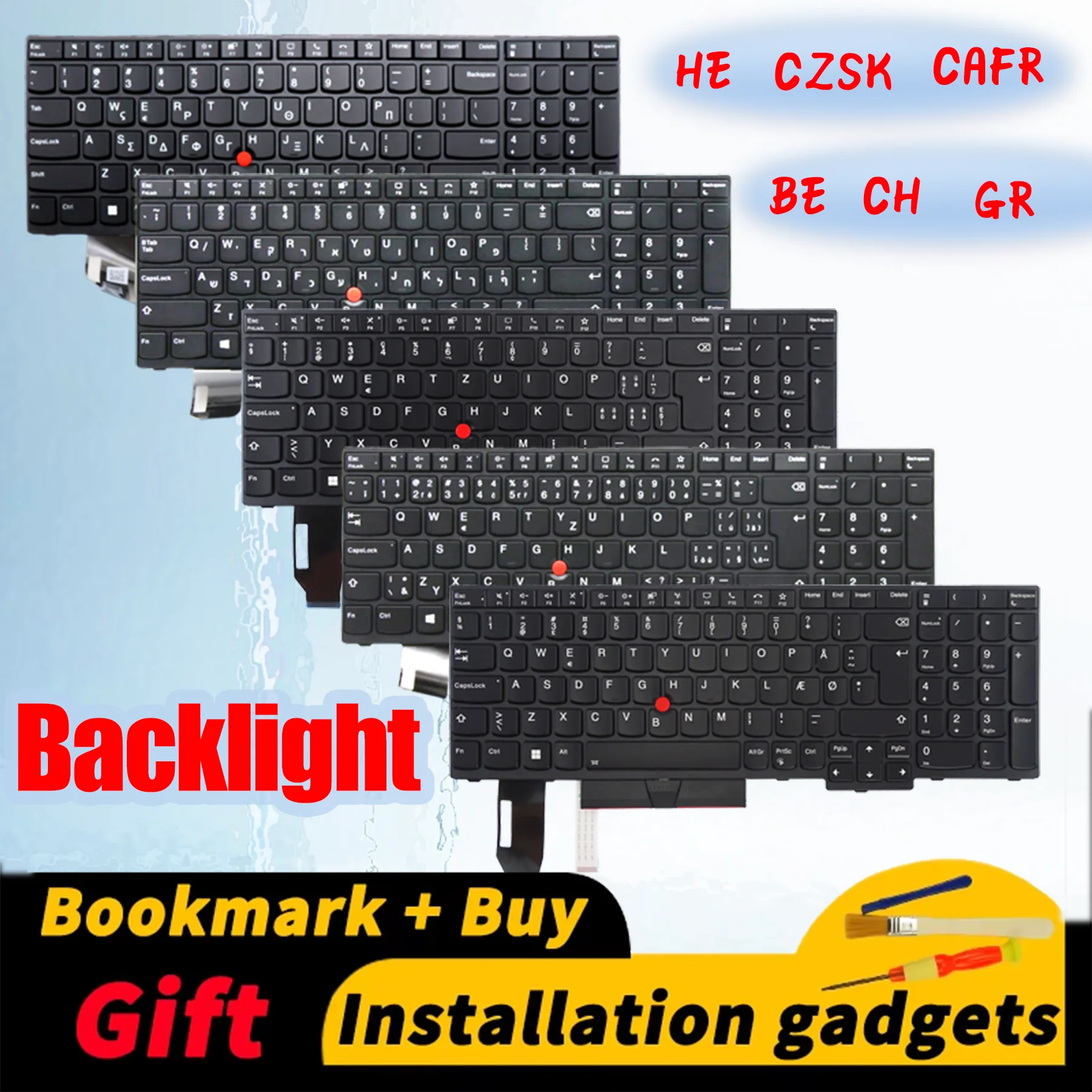 

Canadian French Czechoslovak Greece Hebrew Belgian Switzerland for Lenovo ThinkPad T15 Gen1 Gen2/P15S Gen1 Gen2 backlit keyboard