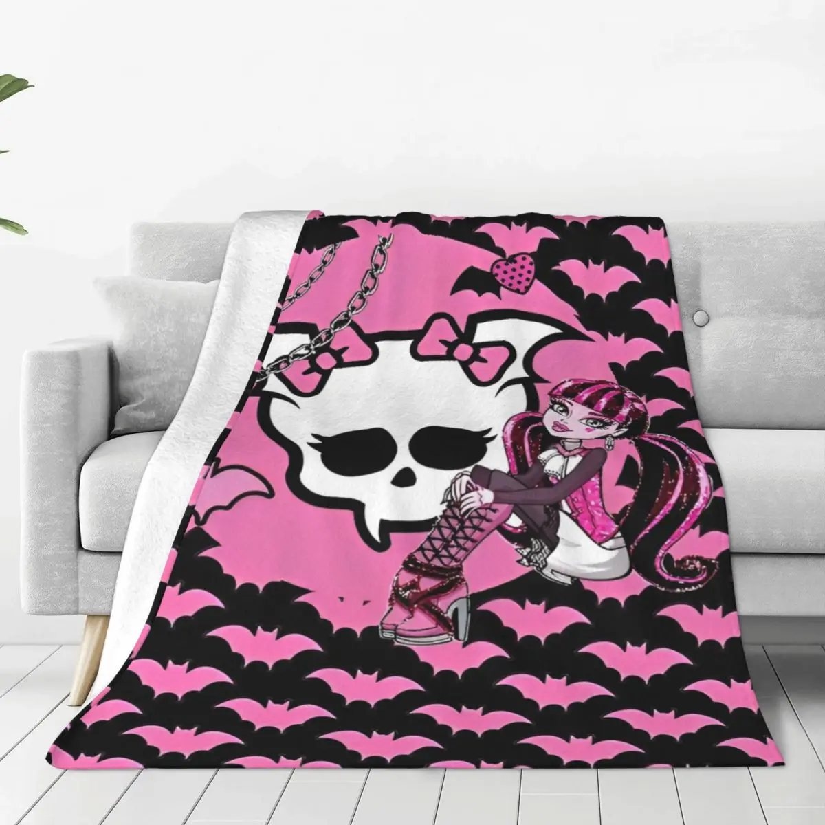 Cartoon Monster High Dolls Flannel Blanket Awesome Throw Blankets for Home 150*125cm Plush Thin Quilt