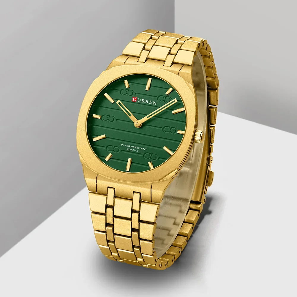 CURREN Fashion Mens Watches Ultra Thin Quartz Watch Men Casual Slim Mesh Steel Waterproof Sport Watch Black Relogio Masculino