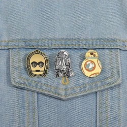 Cartoon Alien Geometric Brooch Creative Launcher Shape Badge Pin Backpack Clothes Decoration