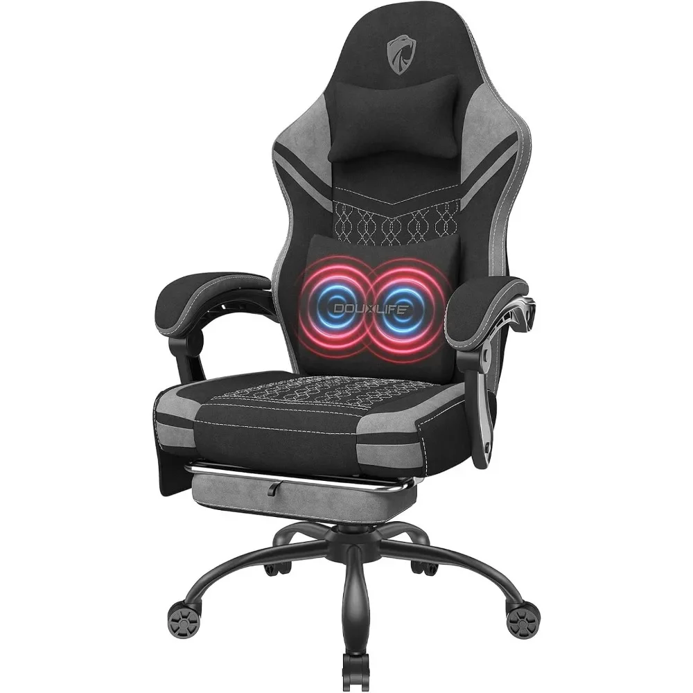 

Gaming Chair, Fabric Computer Chair with Massage, Office Chair with Pocket Spring Widened Cushion, High Back Ergonomic Chair wit