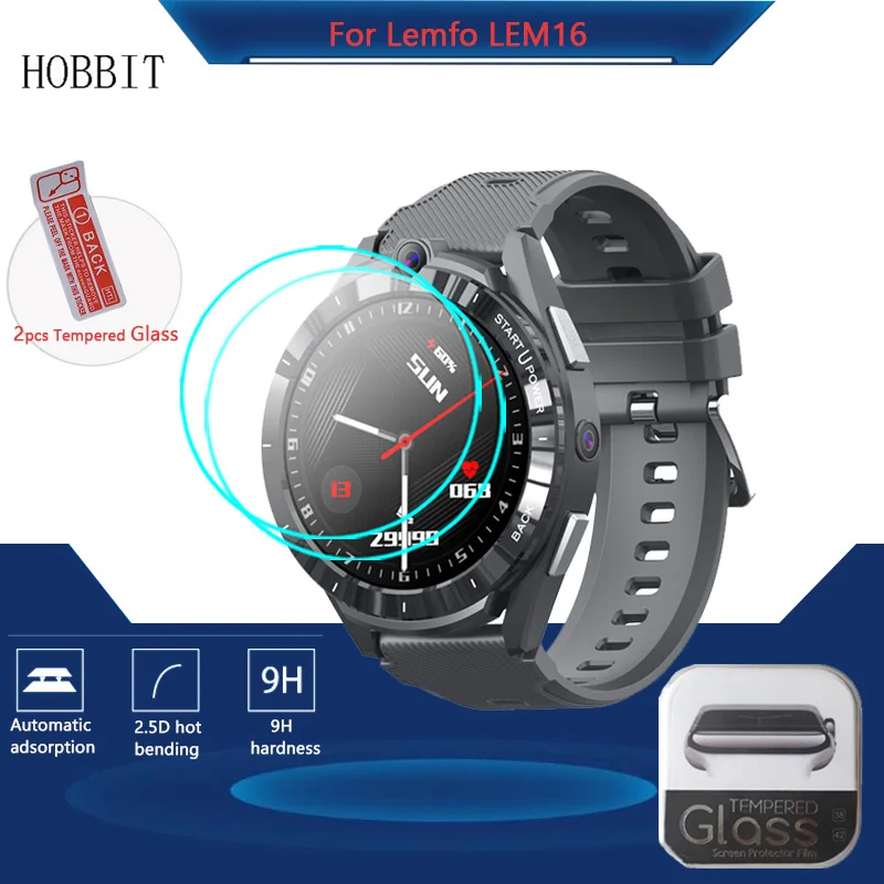 Bộ 2 Kính Cường Lực Dành Cho Đồng Hồ Thông Minh Lemfo LEM 16 Lem16 Đồng Hồ Thông Minh Smartwatch HD Tấm Bảo Vệ Màn Hình Trong Suốt Bảo Vệ Kính Phim Phụ Kiện Đồng Hồ