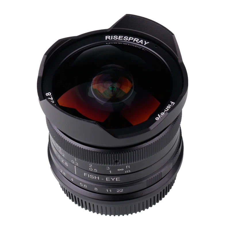 RISESPRAY 7.5mm f2.8 II 190° APS-C Manual Fixed Fisheye Lens For Sony E Canon Fuji OLYMPUS M3/4 Panasonic