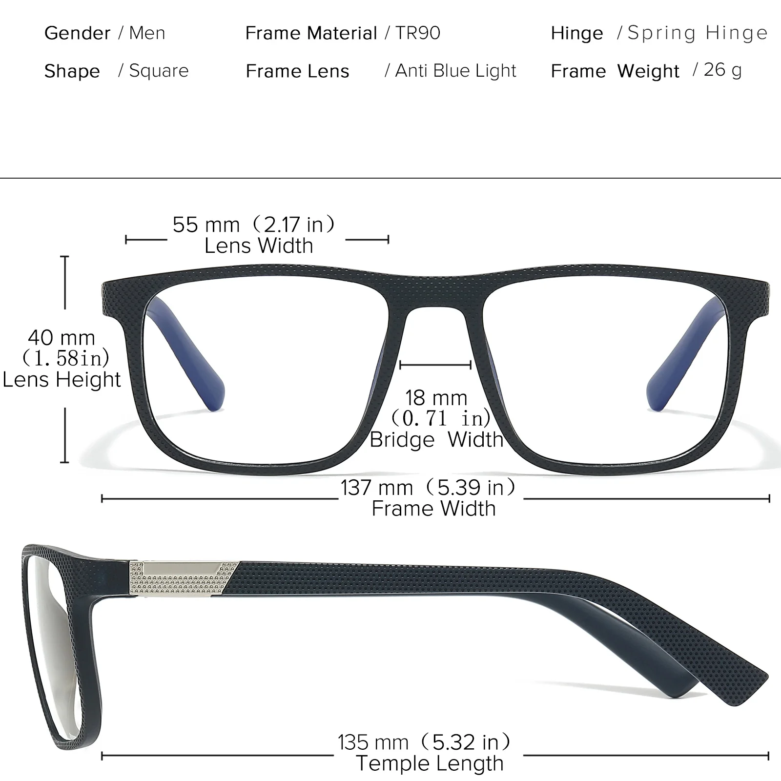Multifocal Prescription Glasses Men Bifocal Progressive Eyeglasses Male Custom 1.74 High Myopia Optical Spectacles TR90 Square