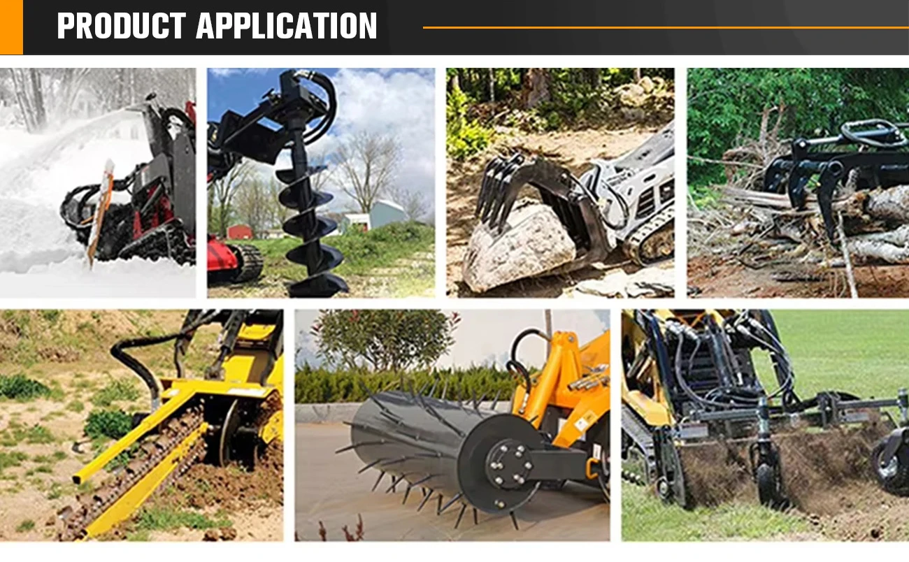 Maßgeschneiderter Mini-Skidsteer-Ständer aus China mit Anbaugeräten, Mini-Raupen-Kompaktlader mit Schiene – Detail 25