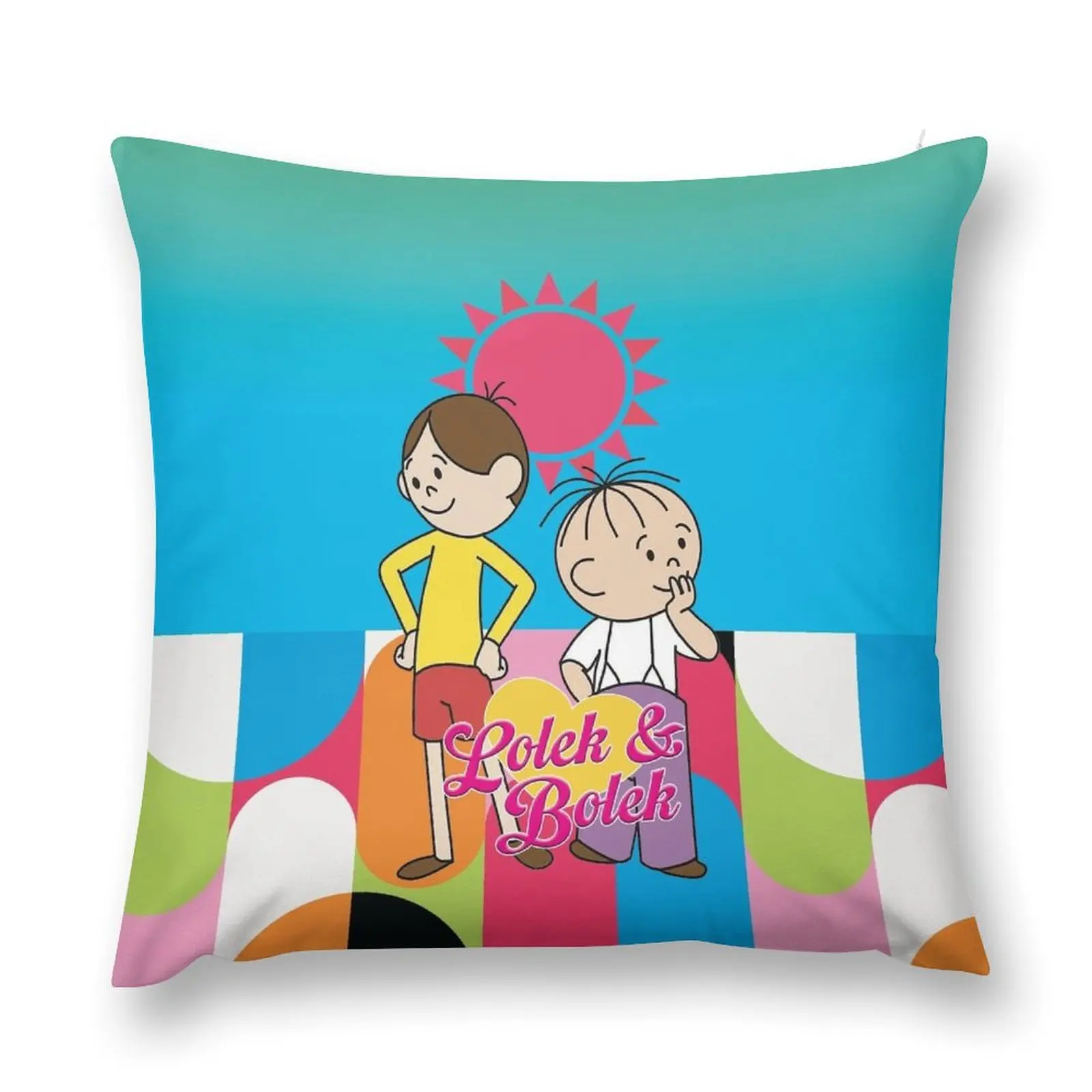 Lolek and Bolek is a funny Polish series with two lovable cartoon characters from the 60's Throw Pillow Cushion Cover Set pillow