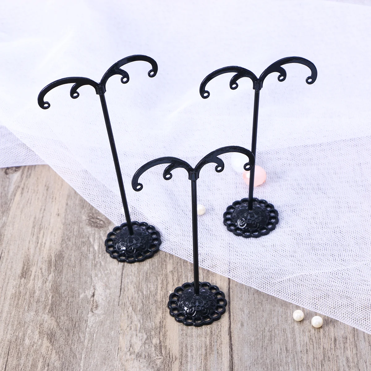 

6Pcs T Earrings Rack Durable Metal Acrylic Jewelry Holder for Earrings Pendant Storage Organizer Display Stand for Home Shop