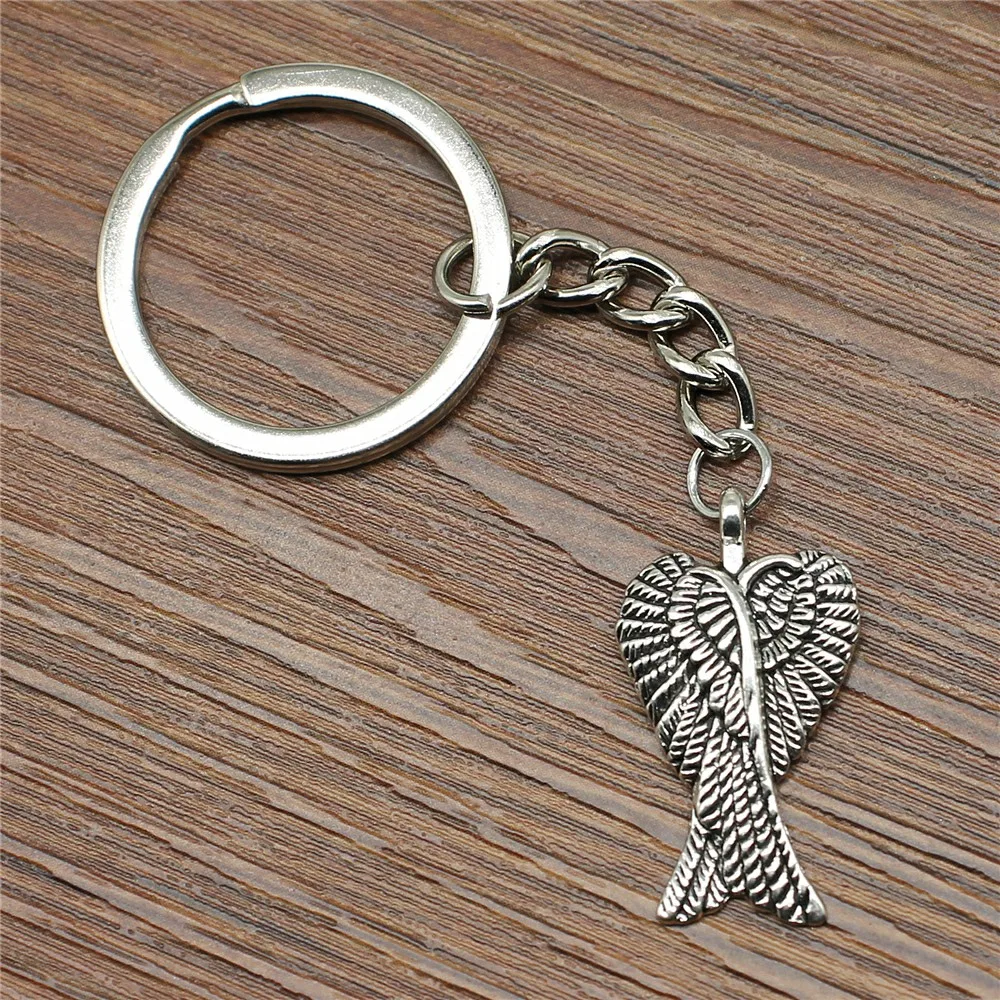 Hot Sale New Angel Wing Keychain Car Keychain Wing Pendants Key Chain For Car Metal Pendant Bag Cute Charm Handmade Gifts