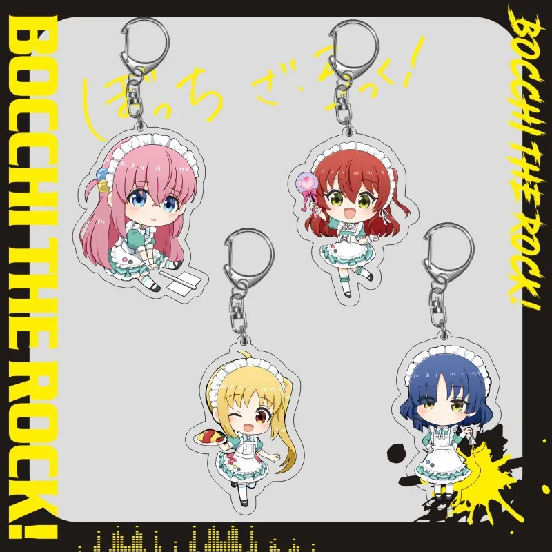 Cute BOCCHI THE ROCK SD Cute Gotoh Hitori Yamada Ryo Kawaii Acrylic Key Chain Keyring Strap Figure Hanging Accessories Keychain