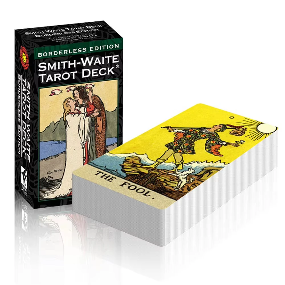 Juego de cartas de Tarot Smith-Waite, edición completa en inglés sin bordes, juego portátil para fiesta de amigos, cartas de juego de mesa 4P