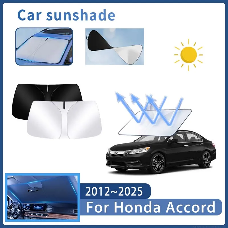 Car Sun Visor For Honda Accord 2012~2025 2017 Front Windshield Sunshade Heat Insulation Summer Cooling Auto Accessories Foldable