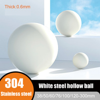 Thick 0.6mm Dia38-300mm 304 Steel Hollow Spherical White Minimalist Home Stage Shopping Mall Decorative Ball Window Hanging Ball