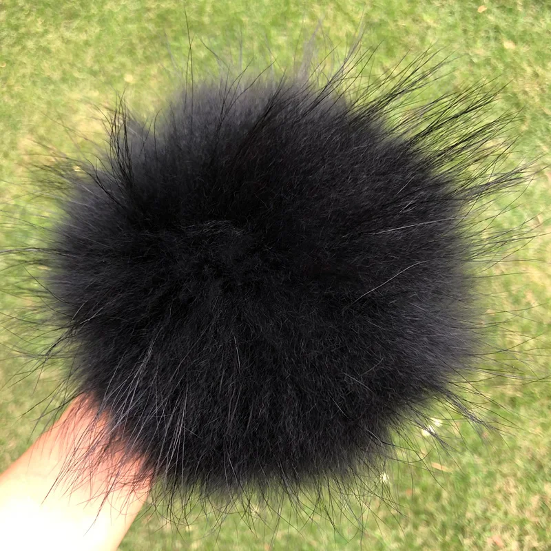 Weicher Bommel aus 100 % natürlichem Fuchspelz, Bommel aus Waschbärfell für Mützen, Mützen, Taschen, Schals – Detail 20